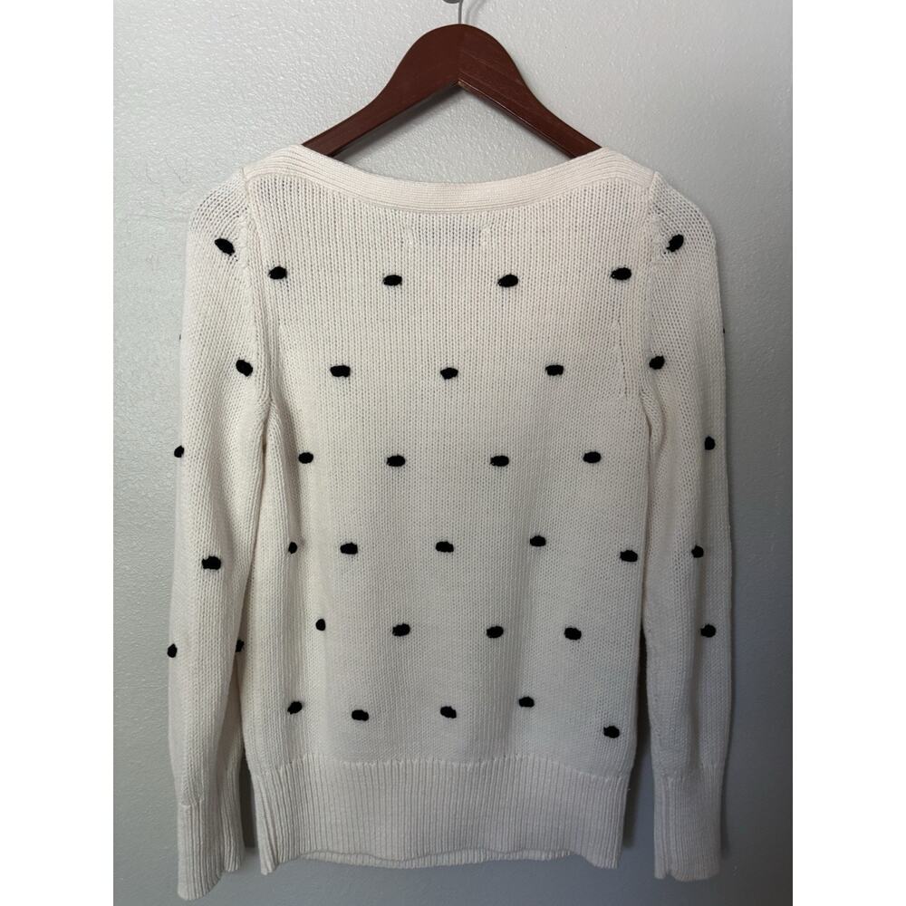 Loft Sz Small Knit Cotton Bobble Dot Sweater Preppy Casual Polk a Dot - Picture 6 of 8